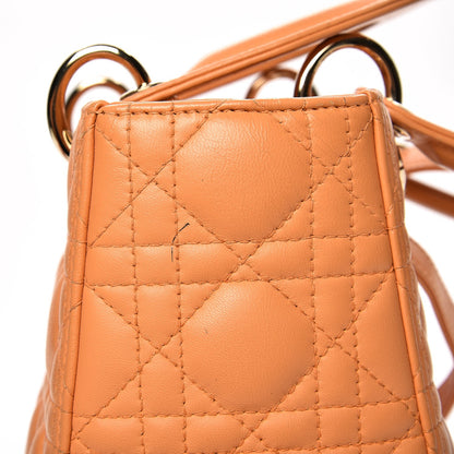 Christian Dior Lambskin Cannage Medium Lady Dior Orange 19 of 20