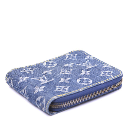 Louis Vuitton Denim Zip Compact Wallet Blue 4 of 14