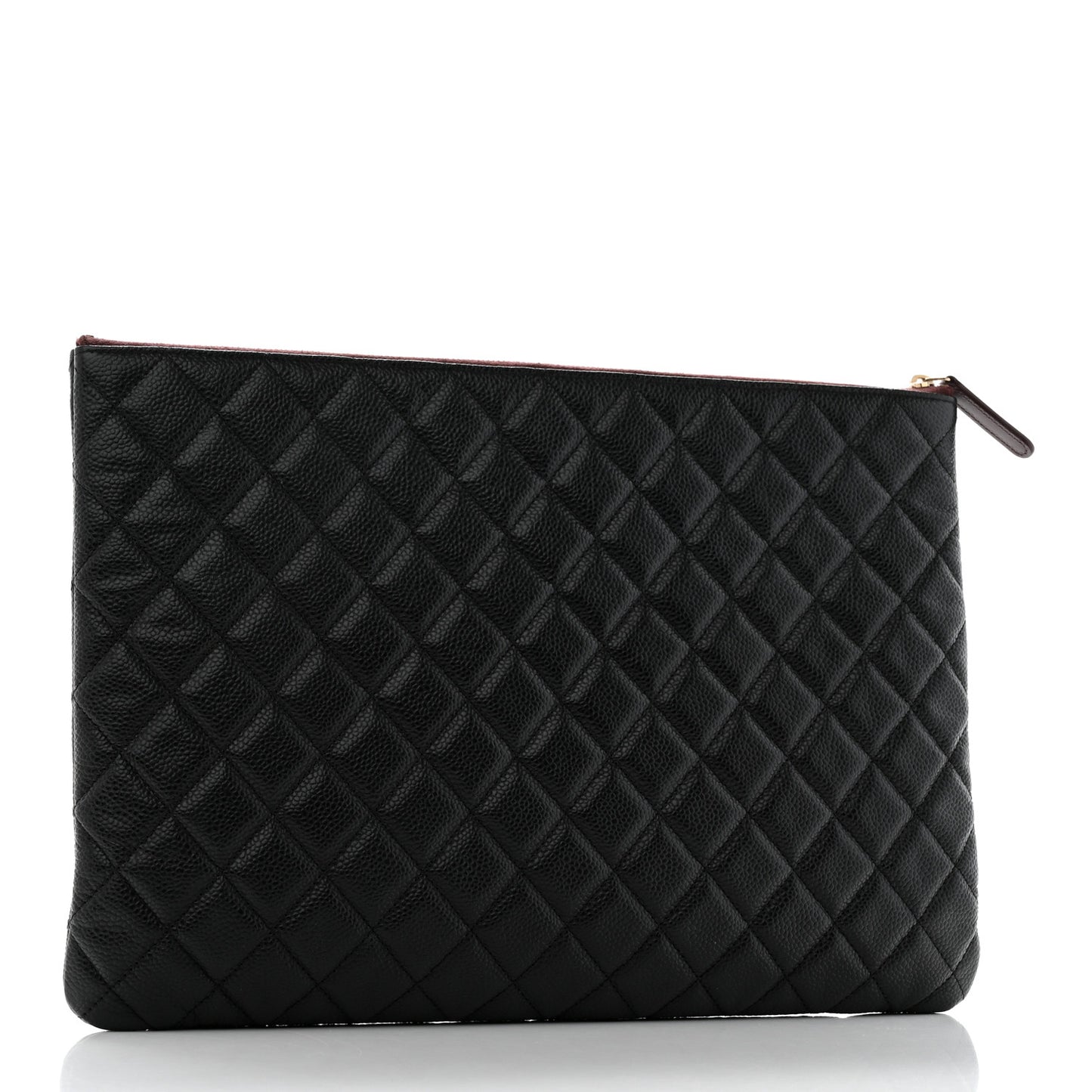 Caviar Quilted Large Cosmetic Case Black