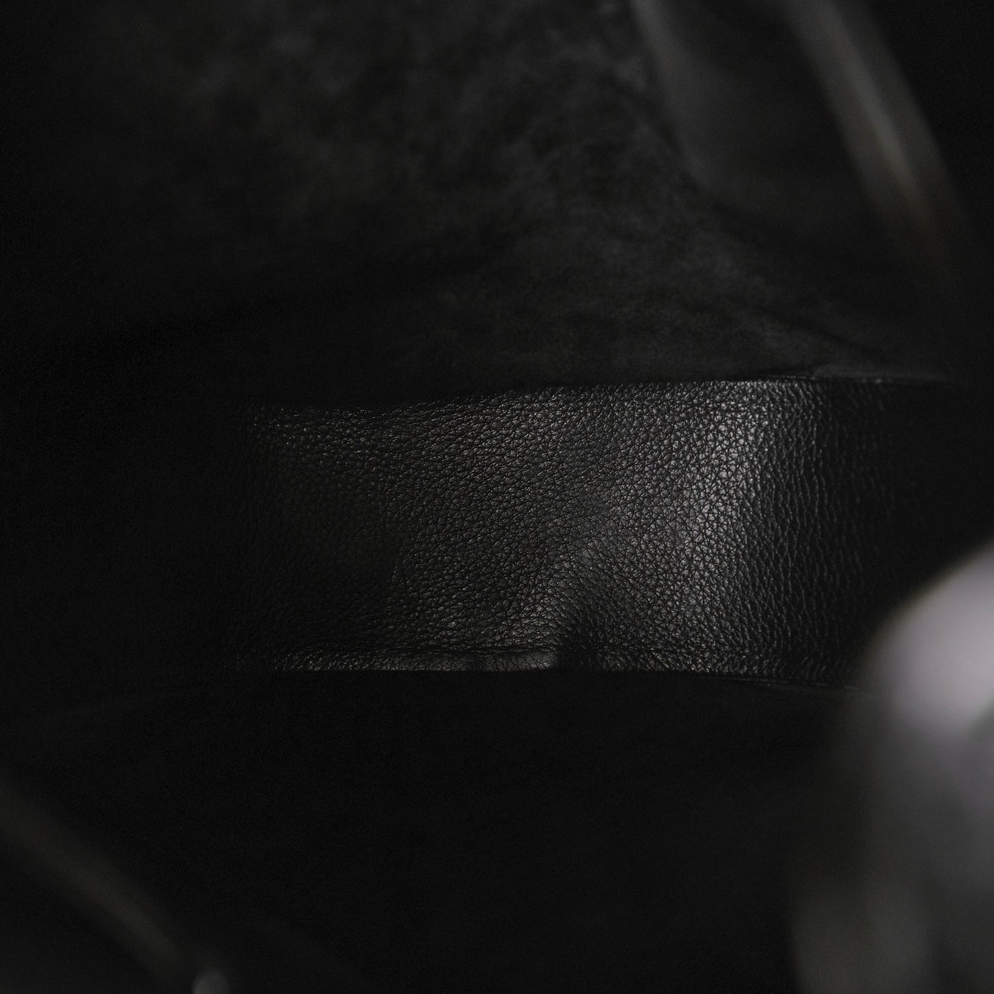 Grained Calfskin Drawstring Bucket Bag Black