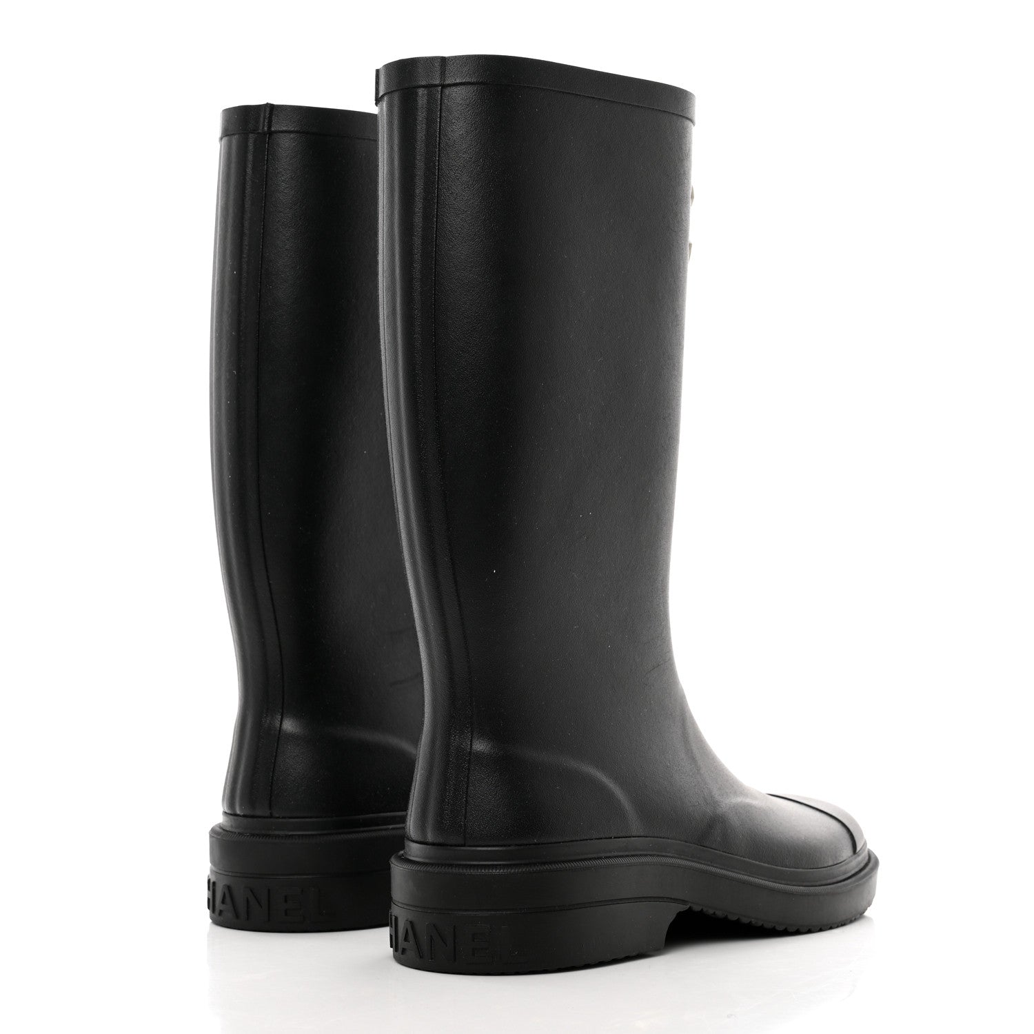 Chanel Caoutchouk CC High Boots 37 Black 4 of 8