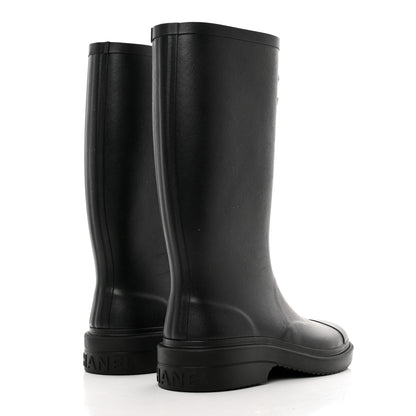 Chanel Caoutchouk CC High Boots 37 Black 4 of 8