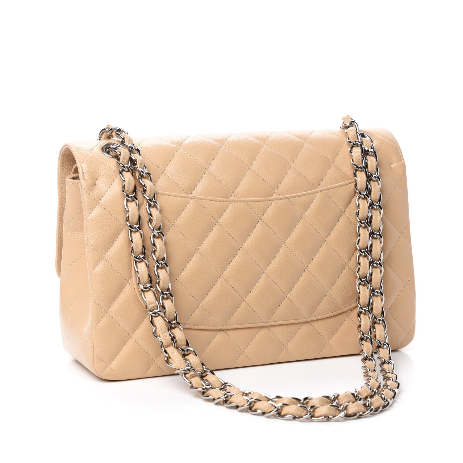 Chanel Caviar Quilted Jumbo Double Flap Light Beige 3 of 10