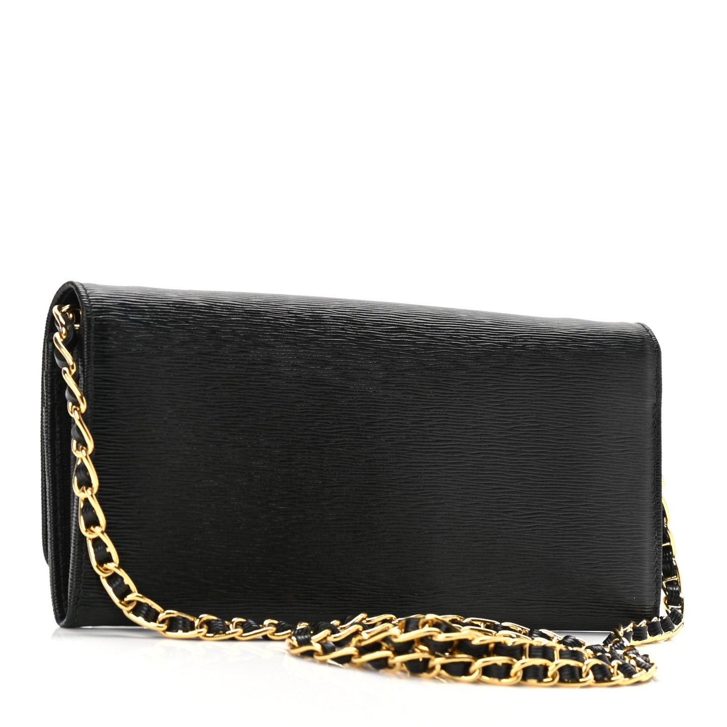 Vitello Move Metal Oro Chain Wallet Black