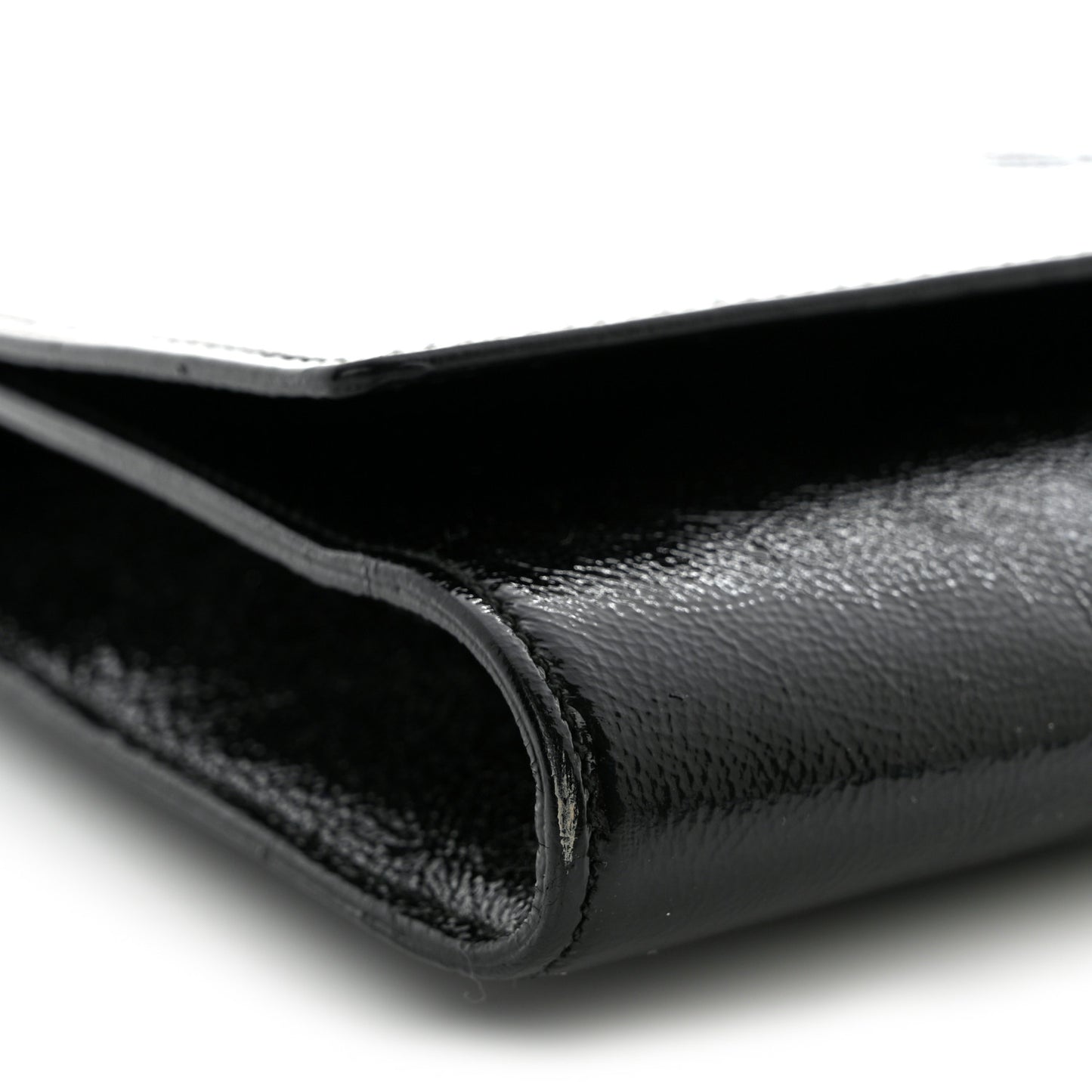 Textured Patent Monogram Large Belle De Jour Clutch Black