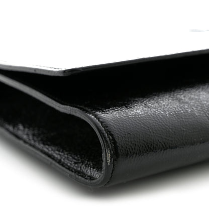 Saint Laurent Textured Patent Monogram Large Belle De Jour Clutch Black 8 of 11