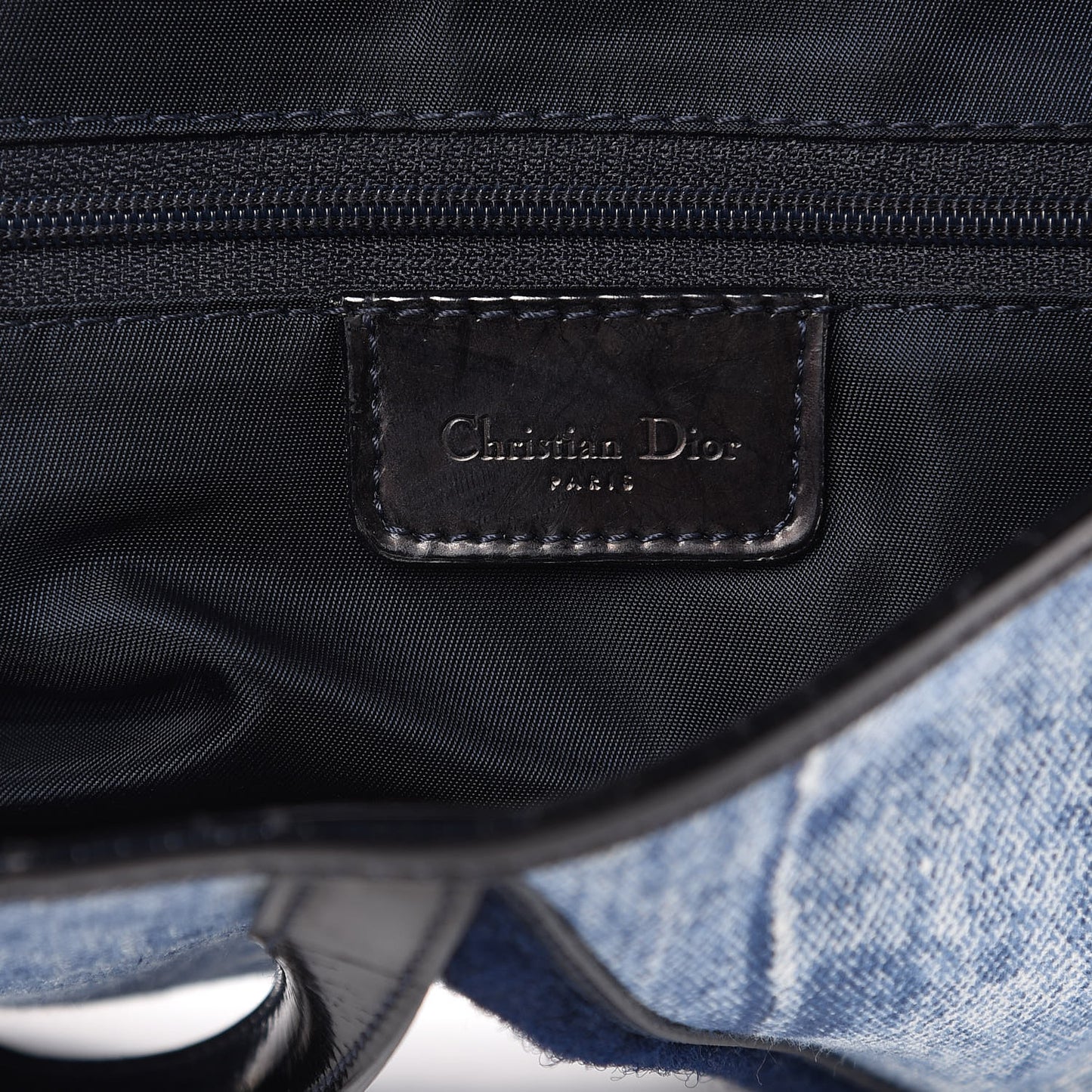 Denim Miss Diorella Double Saddle Bag Blue