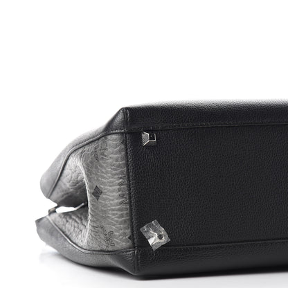 MCM Grained Calfskin Visetos Medium Sarah Hobo Black 6 of 8