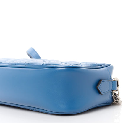 Gucci Calfskin Matelasse Aria Small GG Marmont Chain Shoulder Bag Clear Blue 11 of 11