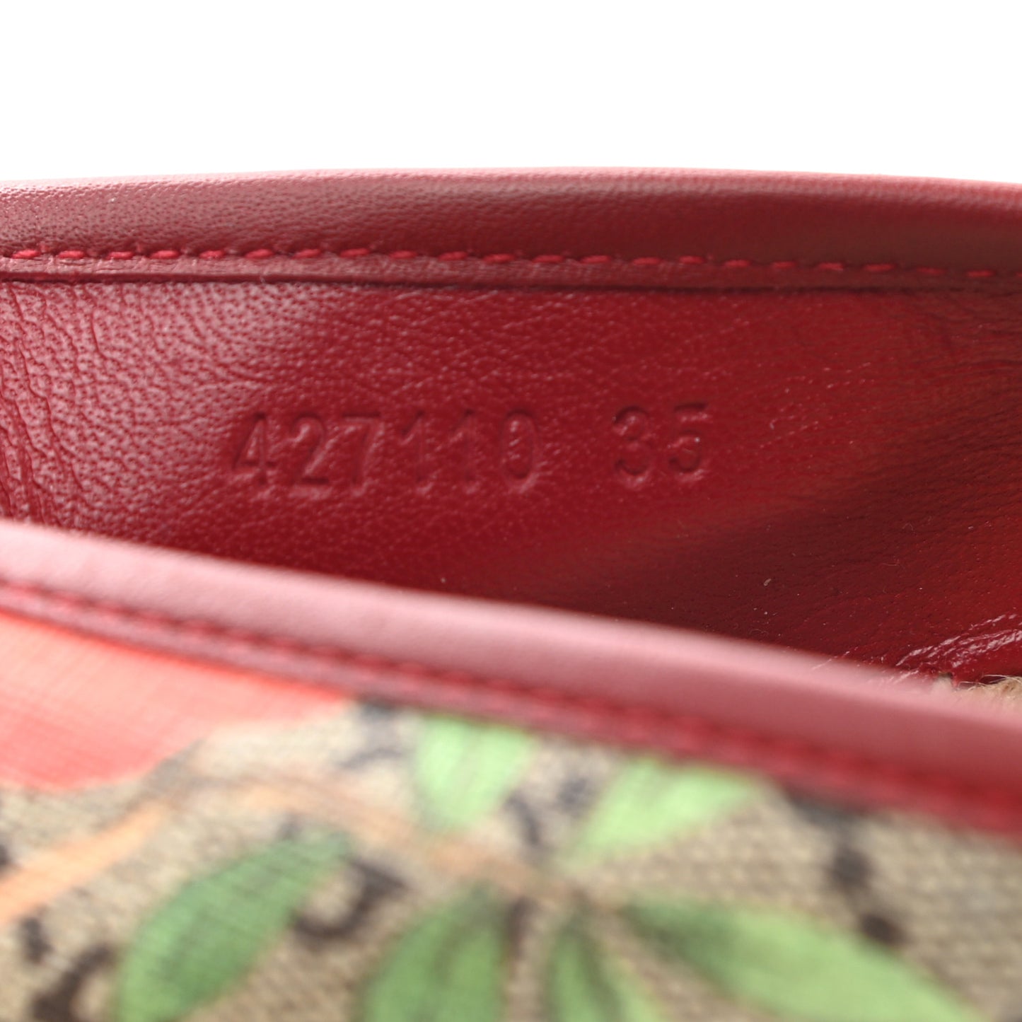 GG Supreme Monogram Tian Womens Espadrilles 35 Beige Multicolor Red