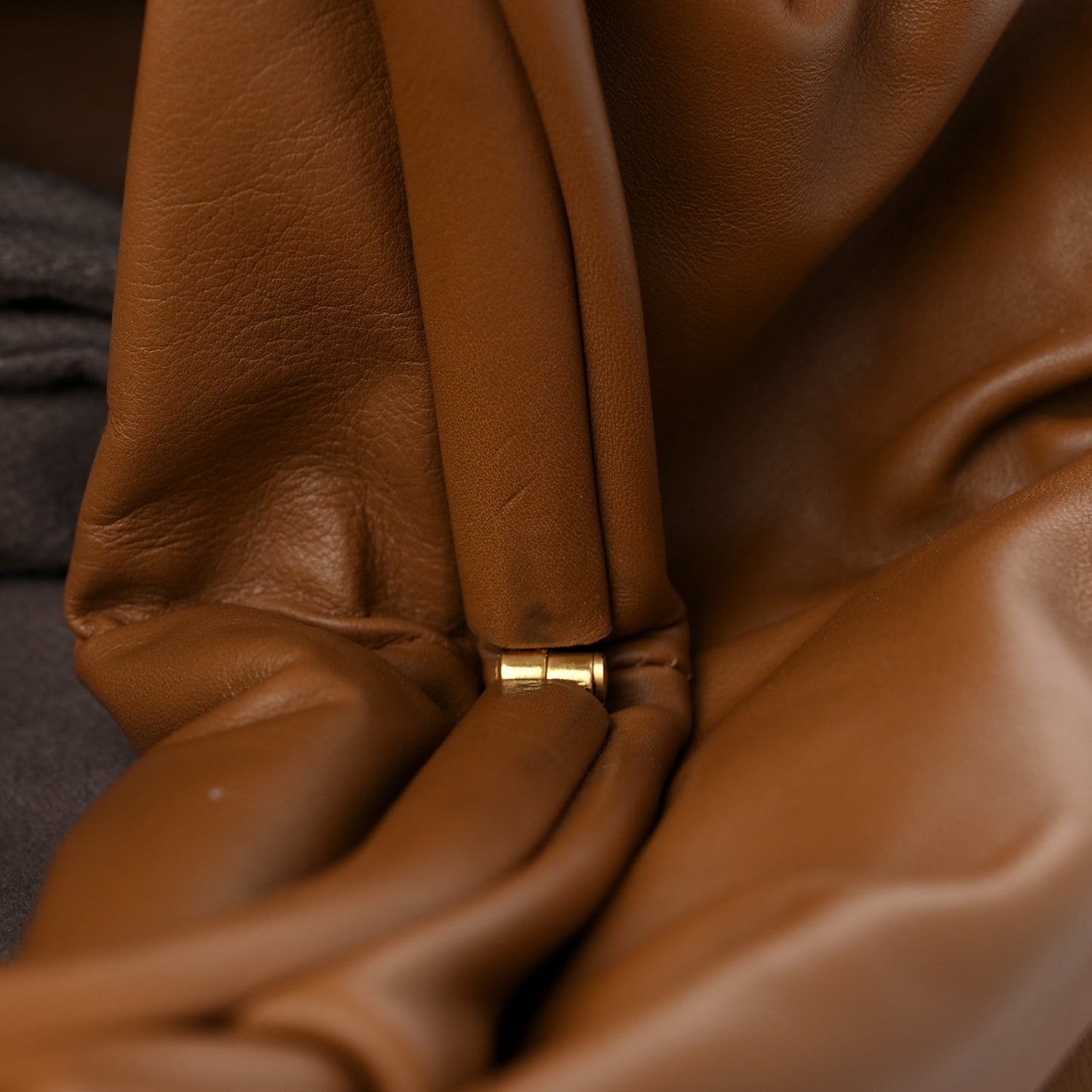 Smooth Butter Calf The Pouch Oversized Clutch Cammello