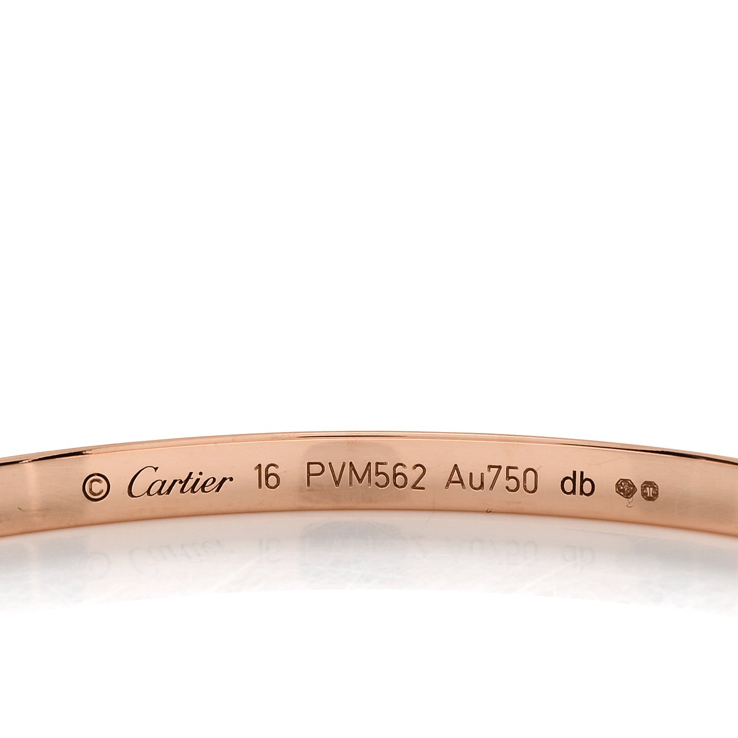 Cartier 18K Pink Gold 6 Diamond Small LOVE Bracelet 16 4 of 5