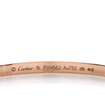Cartier 18K Pink Gold 6 Diamond Small LOVE Bracelet 16 4 of 5