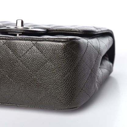 Chanel Metallic Caviar Quilted Mini Square Flap Dark Charcoal 10 of 10