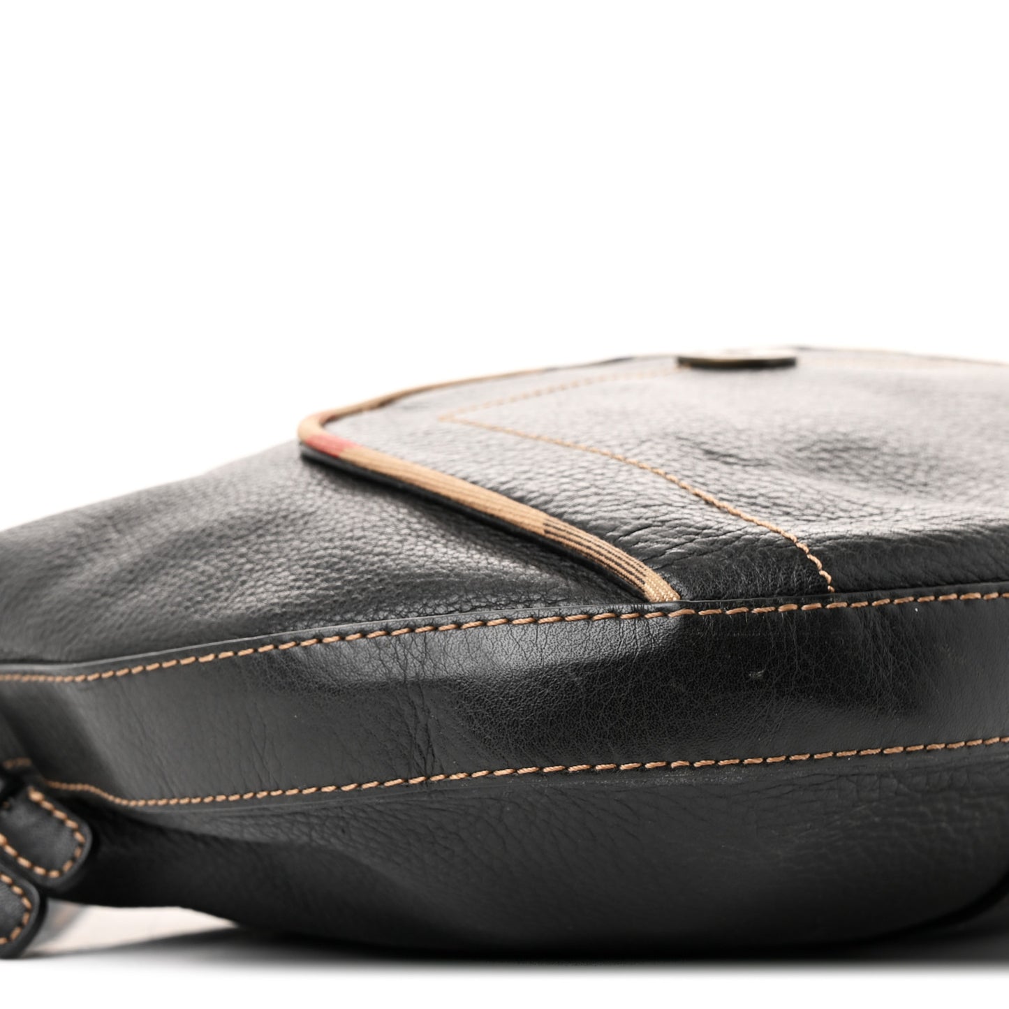 Calfskin Nova Check Trim Hobo Black