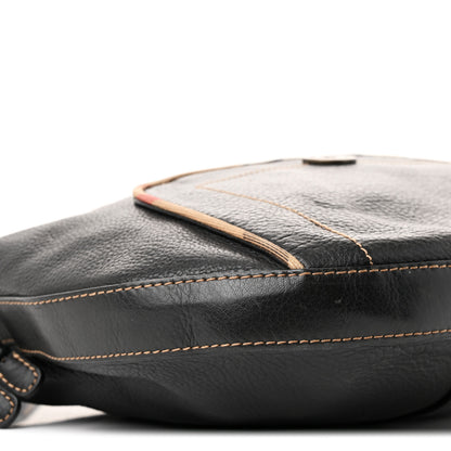 Burberry Calfskin Nova Check Trim Hobo Black 10 of 12