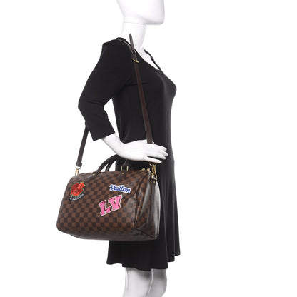 Louis Vuitton Damier Ebene Patches Speedy Bandouliere 30 2 of 11