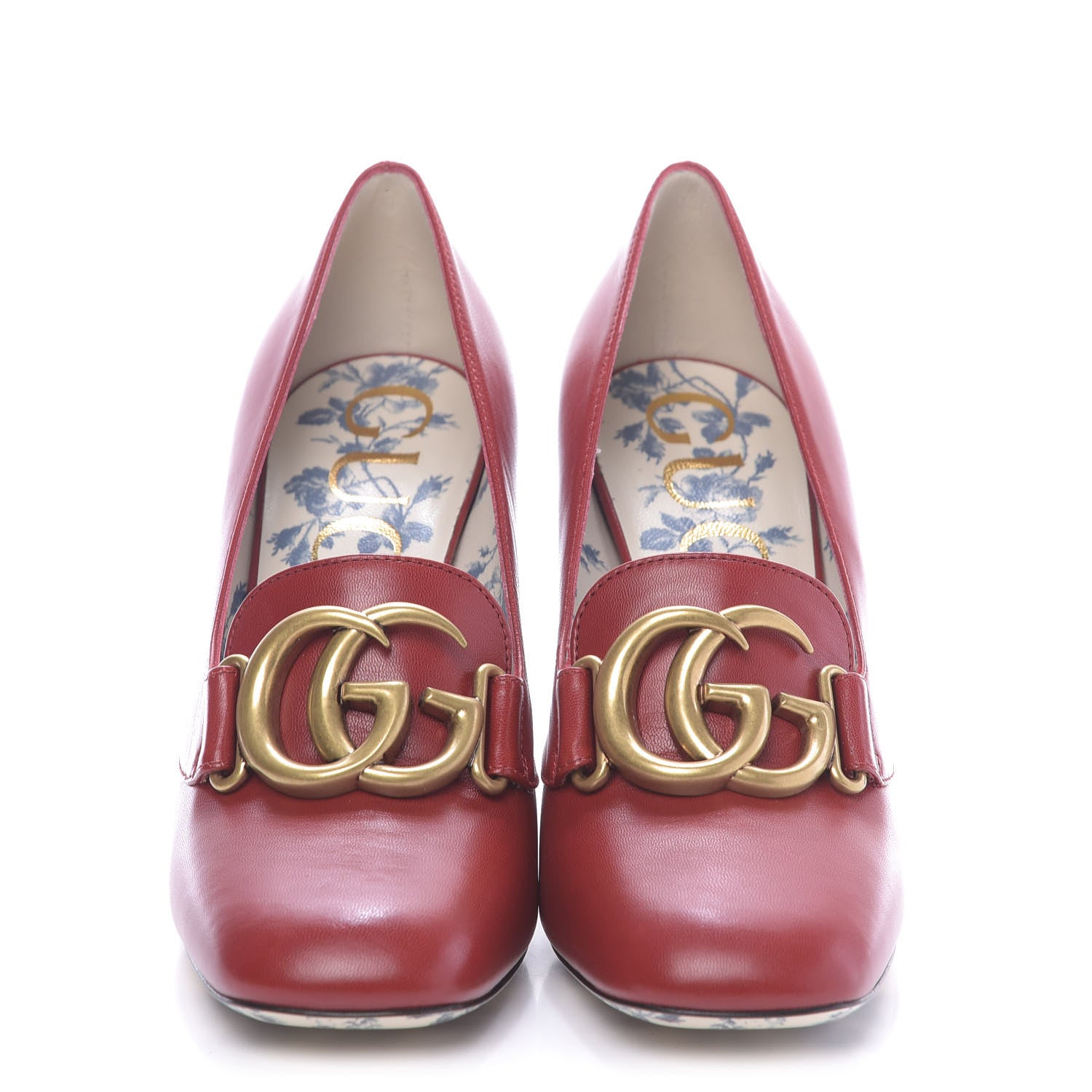 Gucci Malaga Kid GG Victoire 95mm Loafer Pumps 36 Hibiscus Red 2 of 11