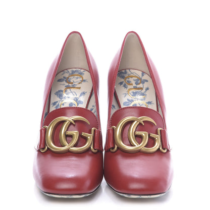Gucci Malaga Kid GG Victoire 95mm Loafer Pumps 36 Hibiscus Red 2 of 11