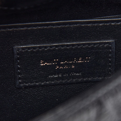 Saint Laurent Crinkled Calfskin Matelasse Monogram Baby Niki Chain Satchel Black 6 of 8