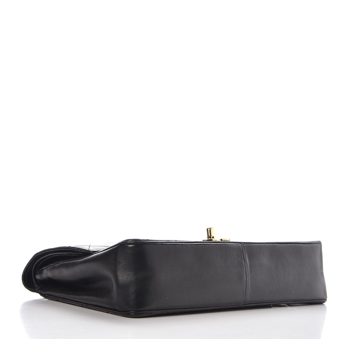 Lambskin Quilted Medium Double Flap Black