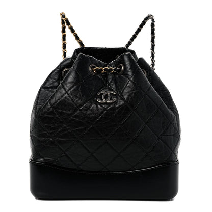 Chanel Aged Calfskin Quilted Small Gabrielle Backpack Black 1 of 11
