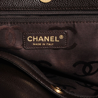 Chanel Caviar CC Stitched Large Tote Brown 6 of 7