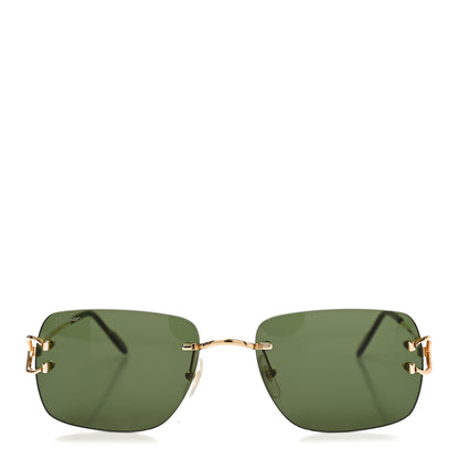 Cartier Metal Rimless C Decor Sunglasses CT0330S Gold Green 2 of 7
