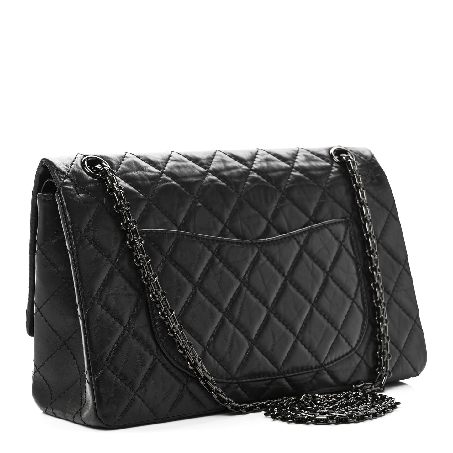 Aged Calfskin Quilted 2.55 Reissue 226 Flap So Black