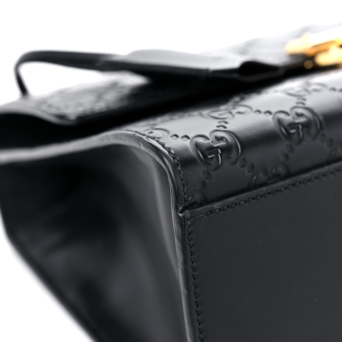 Guccissima Medium Padlock Shoulder Bag Black