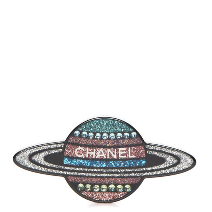 Chanel Glittered Resin Strass Planet Brooch Silver Blue Pink 1 of 5