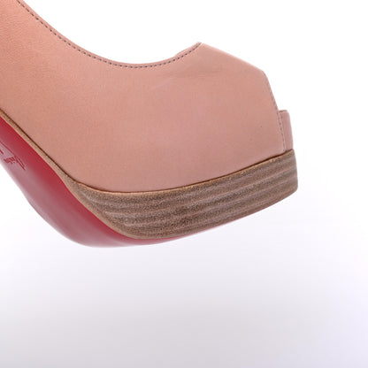 Christian Louboutin Calfskin Catenita 110 Pumps 37.5 Nude 8 of 12