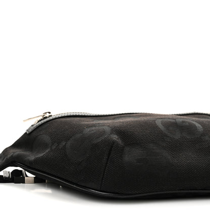 Gucci Monogram Jumbo GG Textured Dollar Calfskin Web Belt Bag Black 17 of 18