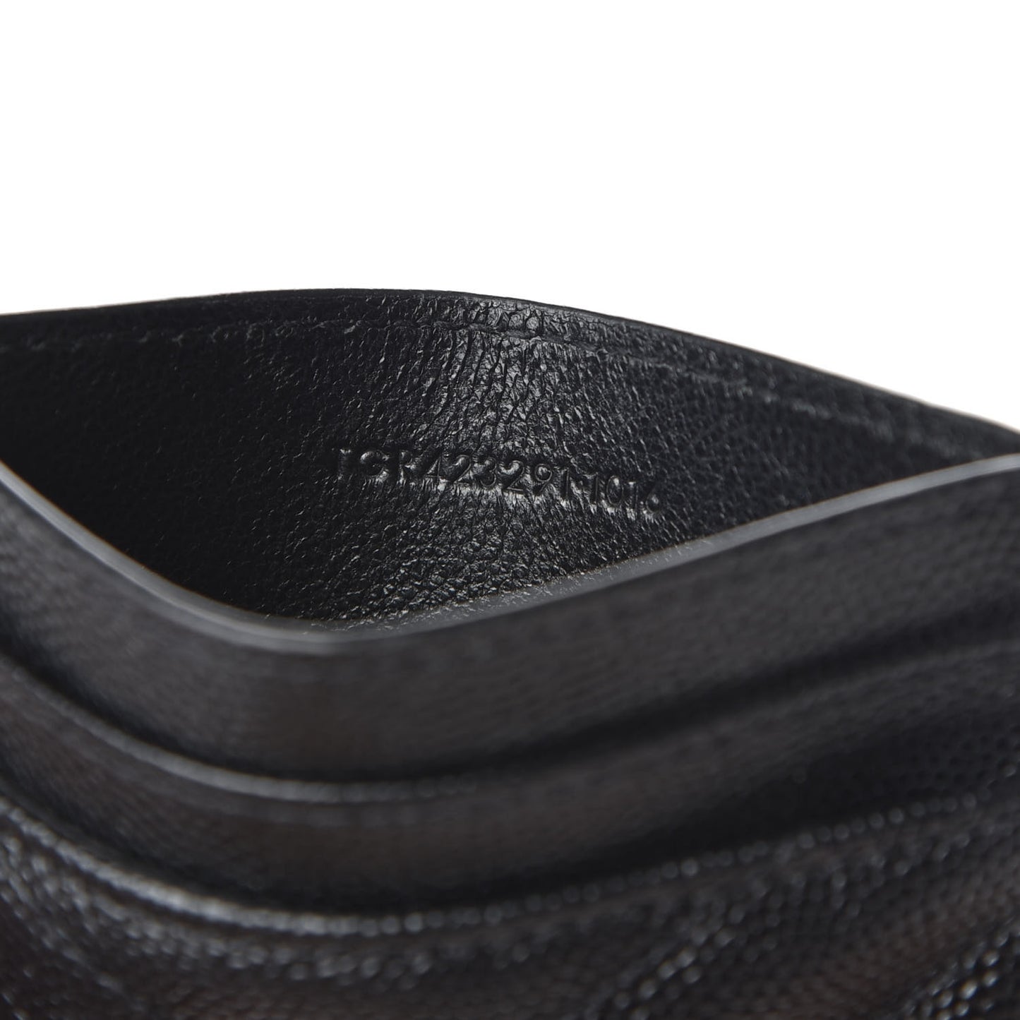 Grain De Poudre Matelasse Chevron Monogram Credit Card Case Black