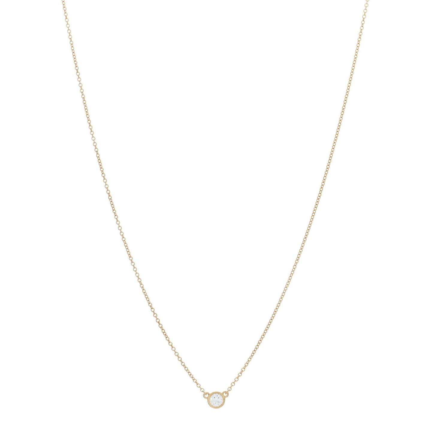 18K Yellow Gold Diamond .19ct Elsa Peretti Diamonds by the Yard Pendant Necklace