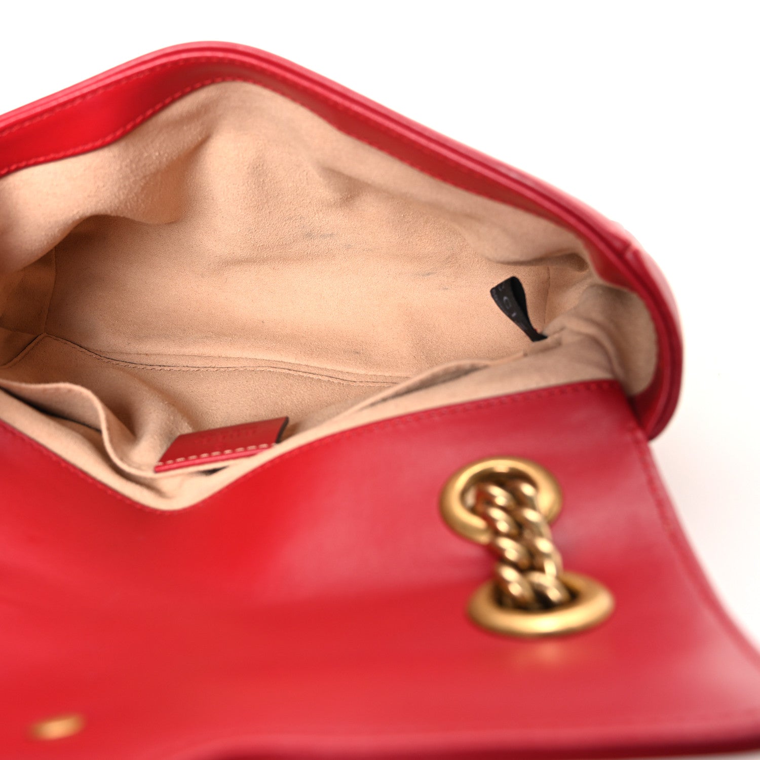 Gucci Calfskin Matelasse Mini GG Marmont Shoulder Bag Hibiscus Red 5 of 11