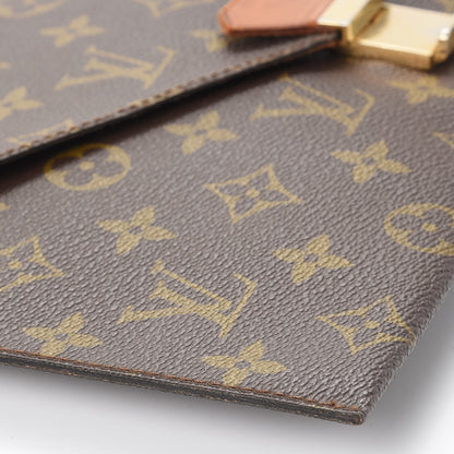 Louis Vuitton Monogram Poche Plate Envelope Clutch MM 16 of 17