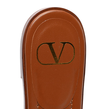 Valentino Garavani Raffia Vlogo Flat Slide Sandals 36 Tan 7 of 8