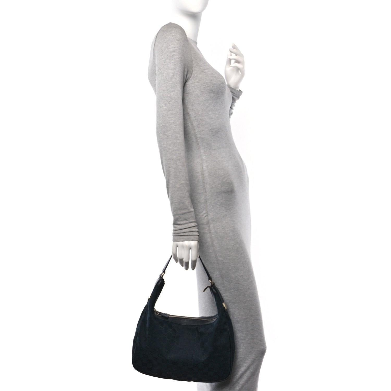 Gucci Monogram Medium Charmy Hobo Black 2 of 10