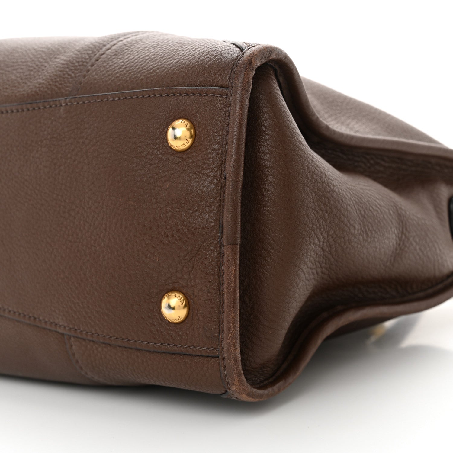 Prada Vitello Daino Shopping Satchel Bruciato 9 of 13