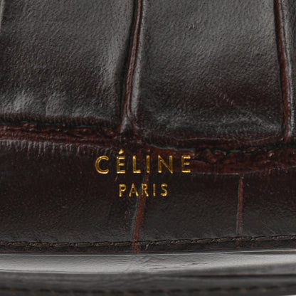 Celine Crocodile Embossed Calfskin Mini Symmetrical Bag Brown 6 of 11