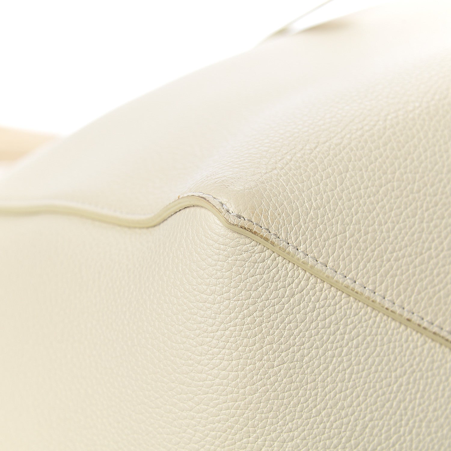 Celine Soft Grained Calfskin Small Belt Cabas Phantom Vanilla 9 of 17