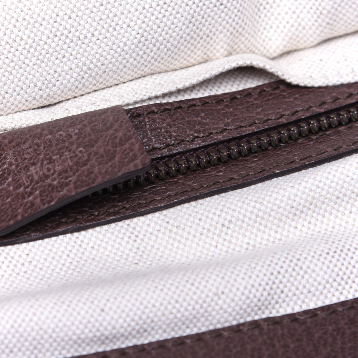 Gucci GG Supreme Monogram Textured Calfskin Web Medium Ophidia Slip Handle Tote Beige Ebony New Acero 7 of 12