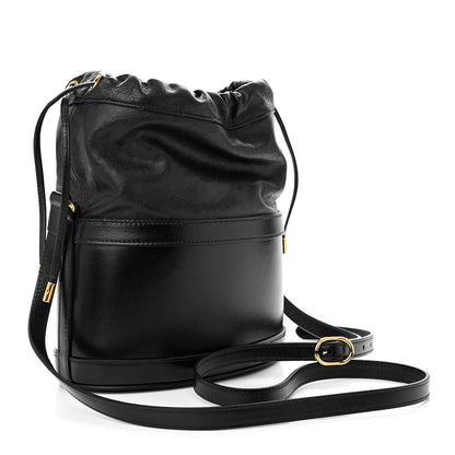 Gucci Azalea Sakai Calfskin Horsebit 1955 Drawstring Bucket Bag Black 3 of 11