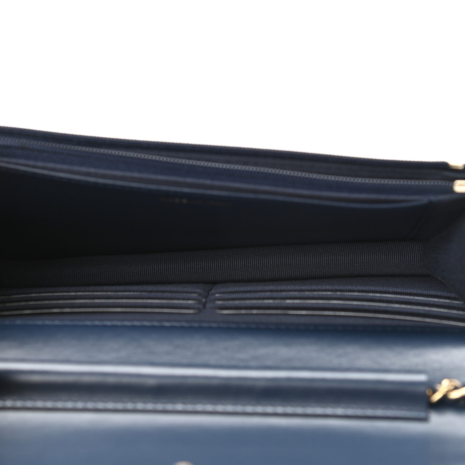 Chanel Denim Printed Wallet On Chain WOC Dark Blue 4 of 11