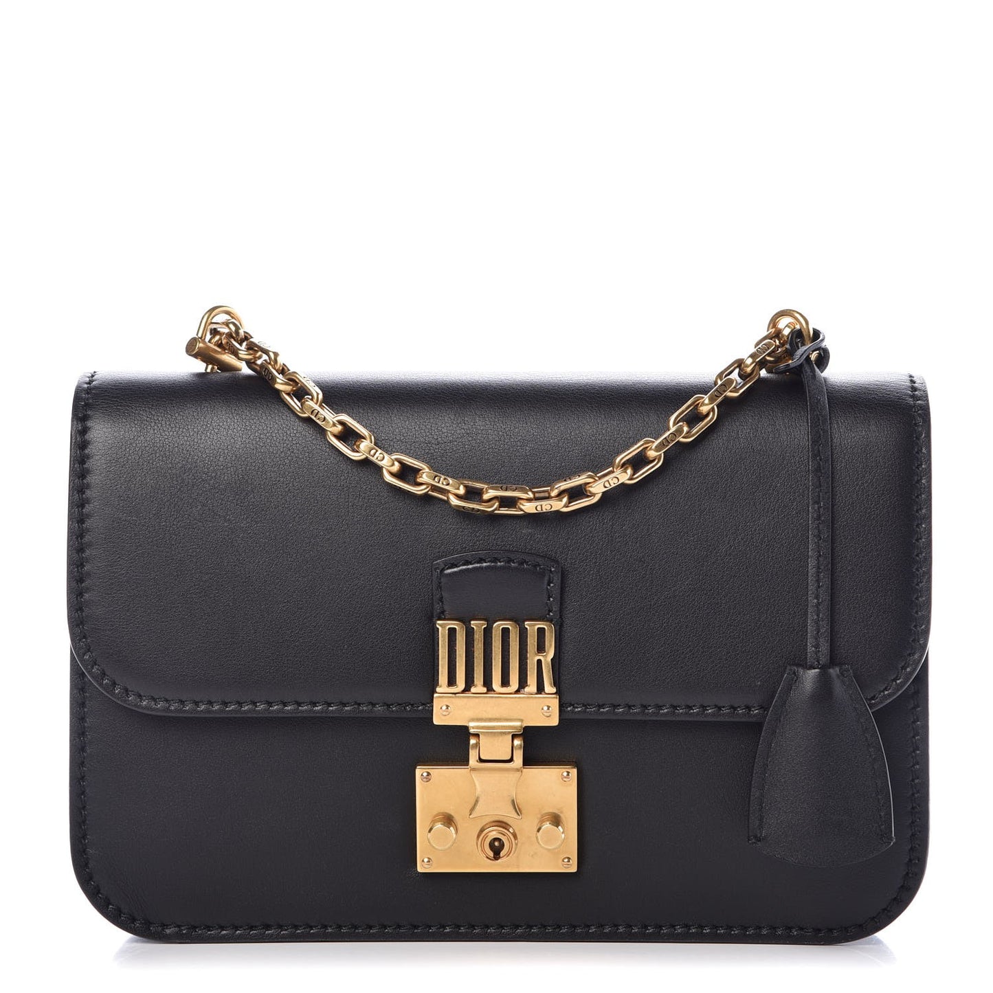 Calfskin Large Dioraddict Flap Bag Black