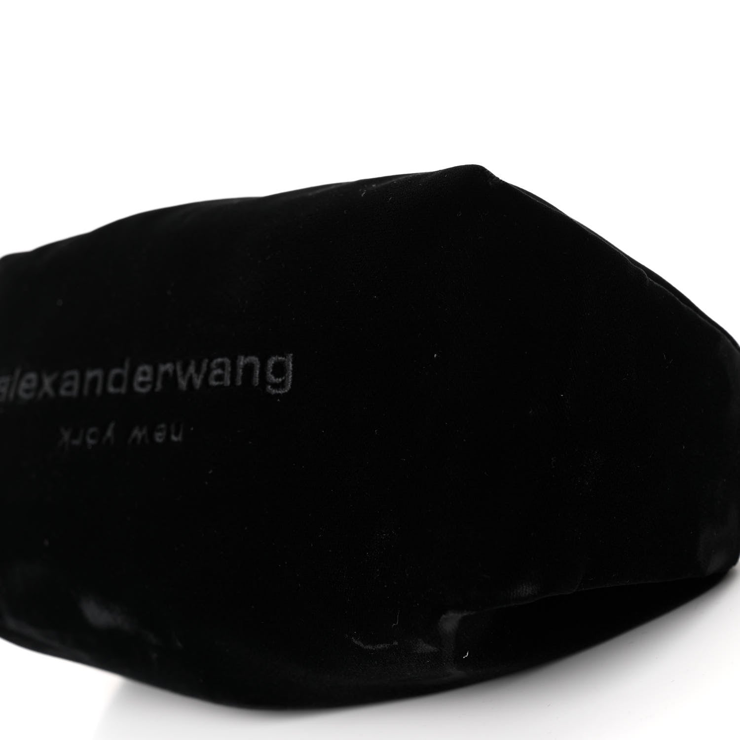 Alexander Wang Velvet Crystal Rhinestone Mini Scrunchie Bag Black Silver 10 of 10