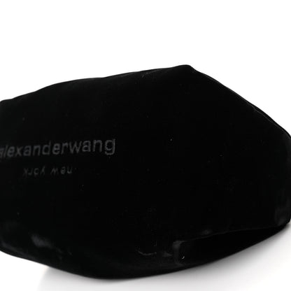 Alexander Wang Velvet Crystal Rhinestone Mini Scrunchie Bag Black Silver 10 of 10