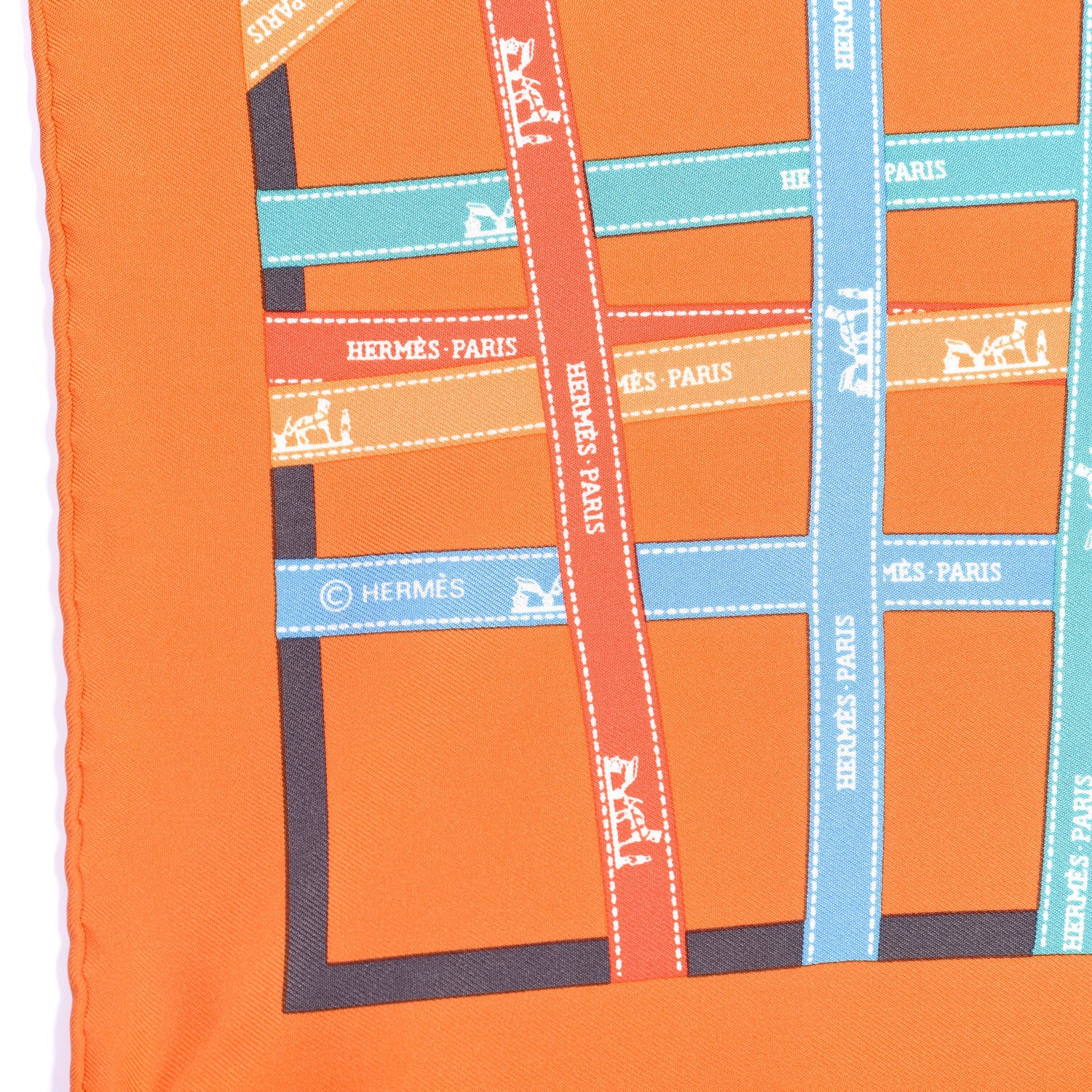Hermes Silk Bolduc Pocket Square Scarf 3 of 4