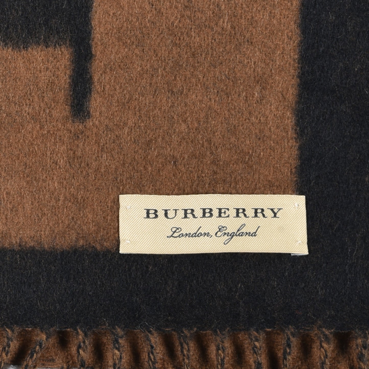 Wool Cashmere Logo Scarf Camel